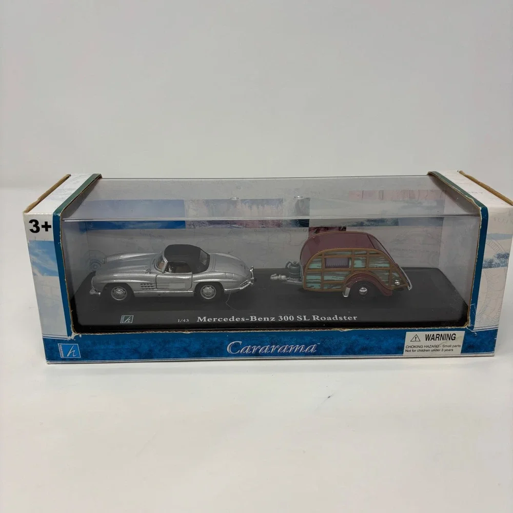 Mercedes-Benz 300 SL Roadster w Trailer Gray 1:43 Cararama Diecast